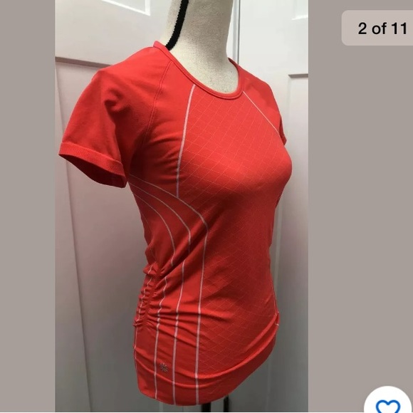 Athleta Finish Fast Seamless Active Tangerine Sm - Picture 2 of 8
